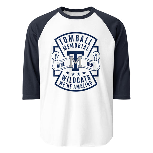 Tomball Memorial High School Wildcats Unisex 3/4 sleeve Raglan T-shirt 207