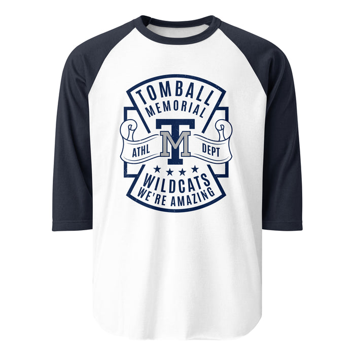 Tomball Memorial High School Wildcats Unisex 3/4 sleeve Raglan T-shirt 207