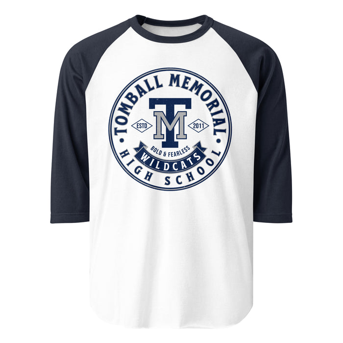 Tomball Memorial High School Wildcats Unisex 3/4 sleeve Raglan T-shirt 215