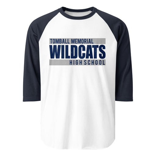 Tomball Memorial High School Wildcats Unisex 3/4 sleeve Raglan T-shirt 098