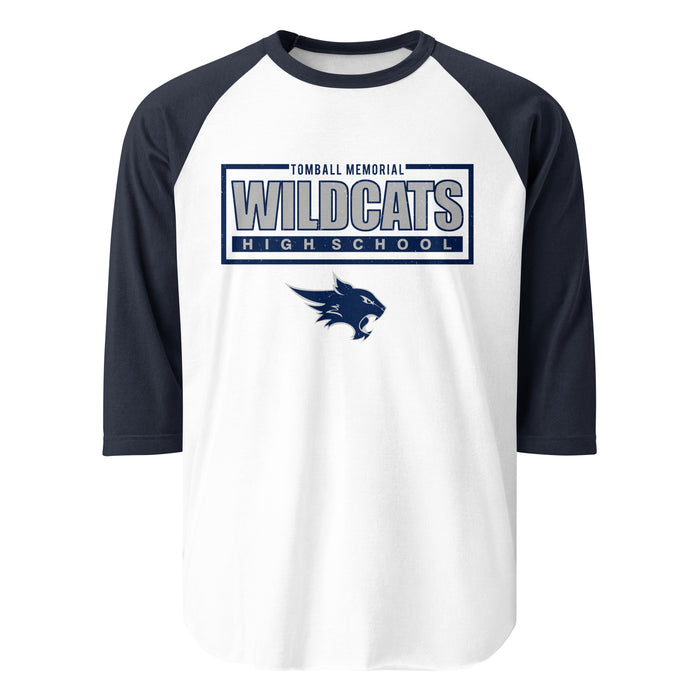 Tomball Memorial High School Wildcats Unisex 3/4 sleeve Raglan T-shirt 049