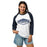 Woman wearing Tomball Memorial High School Wildcats Unisex 3/4 sleeve Raglan T-shirt 009