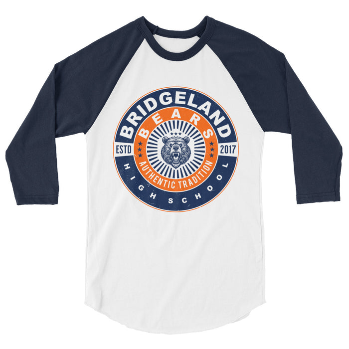 Bridgeland High School Bears Unisex 3/4 sleeve Raglan T-shirt 030