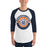 Man wearing Bridgeland High School Bears Unisex 3/4 sleeve Raglan T-shirt 030
