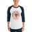 Man wearing Bridgeland High School Bears Unisex 3/4 sleeve Raglan T-shirt 227