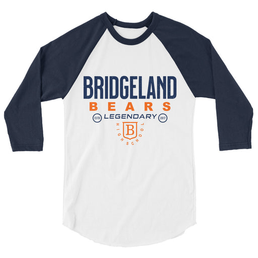 Bridgeland High School Bears Unisex 3/4 sleeve Raglan T-shirt 003