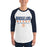 Man wearing Bridgeland High School Bears Unisex 3/4 sleeve Raglan T-shirt 003