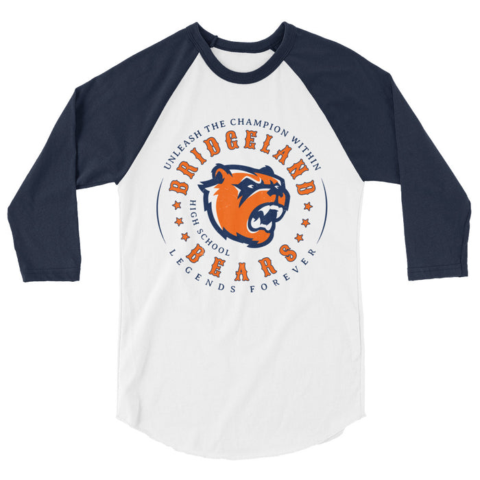 Bridgeland High School Bears Unisex 3/4 sleeve Raglan T-shirt 214