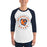 Man wearing Bridgeland High School Bears Unisex 3/4 sleeve Raglan T-shirt 214