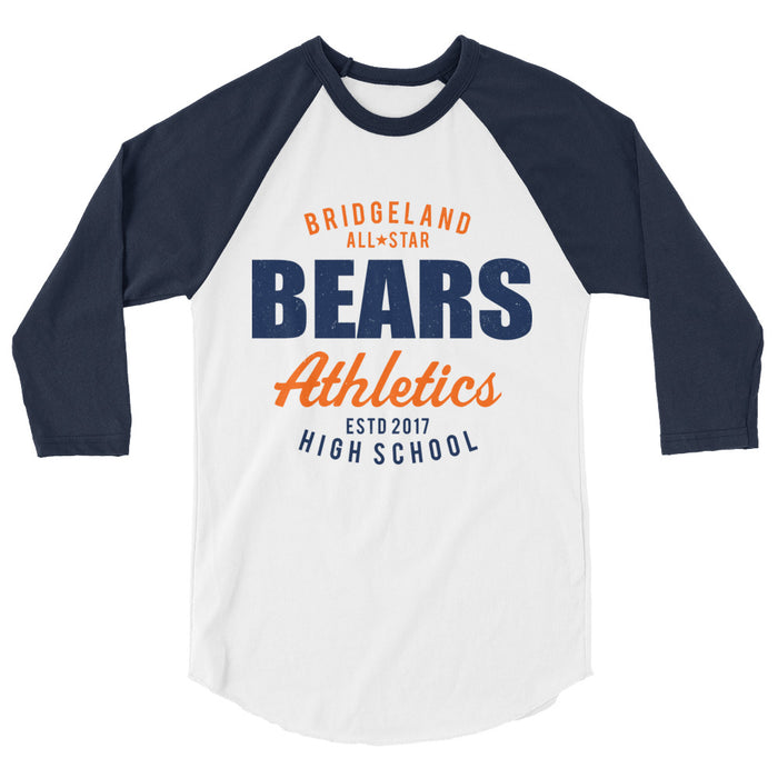Bridgeland High School Bears Unisex 3/4 sleeve Raglan T-shirt 034
