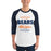 Man wearing Bridgeland High School Bears Unisex 3/4 sleeve Raglan T-shirt 034