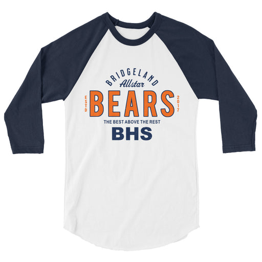 Bridgeland High School Bears Unisex 3/4 sleeve Raglan T-shirt 040