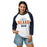 Woman wearing Bridgeland High School Bears Unisex 3/4 sleeve Raglan T-shirt 040