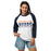 Woman wearing Bridgeland High School Bears Unisex 3/4 sleeve Raglan T-shirt 024