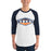 Man wearing Bridgeland High School Bears Unisex 3/4 sleeve Raglan T-shirt 009
