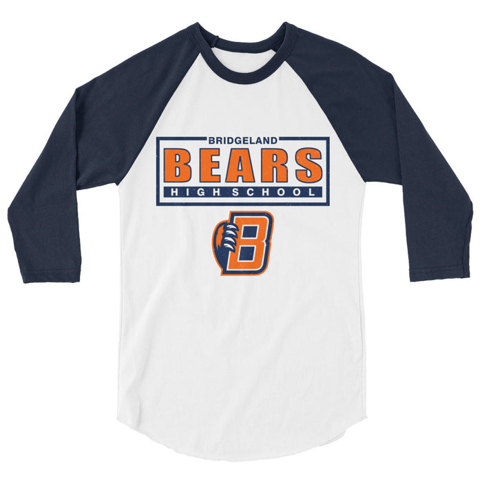 Bridgeland High School Bears Unisex 3/4 sleeve Raglan T-shirt 049