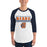Man wearing Bridgeland High School Bears Unisex 3/4 sleeve Raglan T-shirt 049