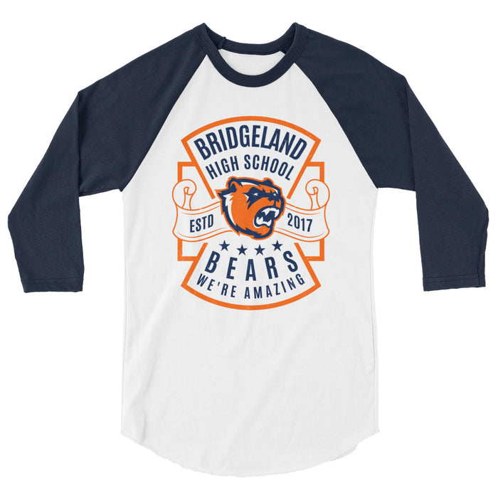 Bridgeland High School Bears Unisex 3/4 sleeve Raglan T-shirt 207