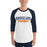 Man wearing Bridgeland High School Bears Unisex 3/4 sleeve Raglan T-shirt 021