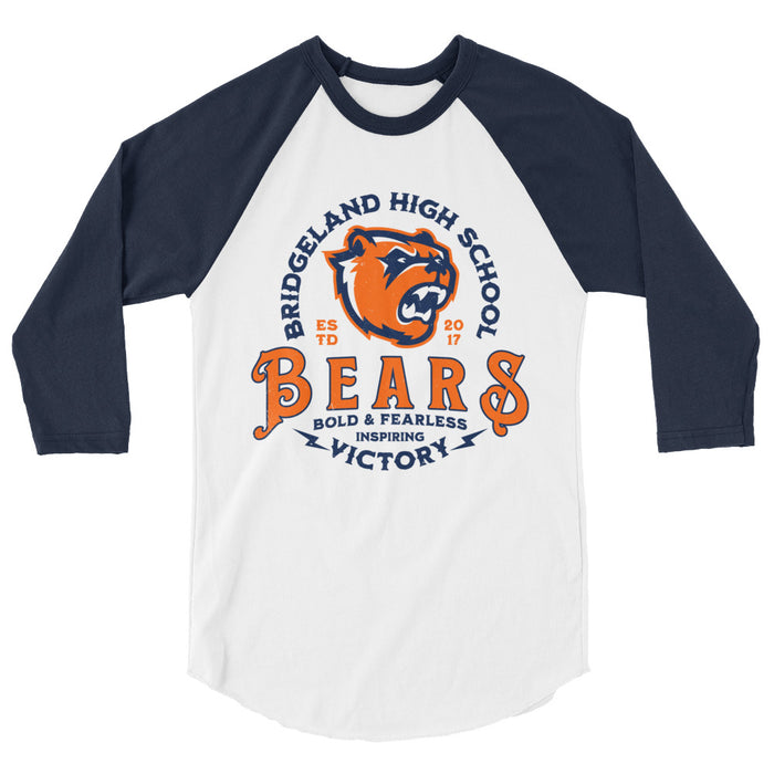 Bridgeland High School Bears Unisex 3/4 sleeve Raglan T-shirt 206