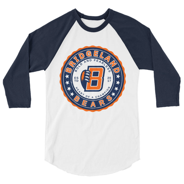 Bridgeland High School Bears Unisex 3/4 sleeve Raglan T-shirt 216