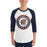 Man wearing Bridgeland High School Bears Unisex 3/4 sleeve Raglan T-shirt 216
