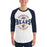 Man wearing Bridgeland High School Bears Unisex 3/4 sleeve Raglan T-shirt 218