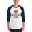 Man wearing Bridgeland High School Bears Unisex 3/4 sleeve Raglan T-shirt 228