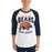 Man wearing Bridgeland High School Bears Unisex 3/4 sleeve Raglan T-shirt 213