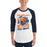 Man wearing Bridgeland High School Bears Unisex 3/4 sleeve Raglan T-shirt 205