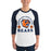 Man wearing Bridgeland High School Bears Unisex 3/4 sleeve Raglan T-shirt 208