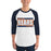 Man wearing Bridgeland High School Bears Unisex 3/4 sleeve Raglan T-shirt 098