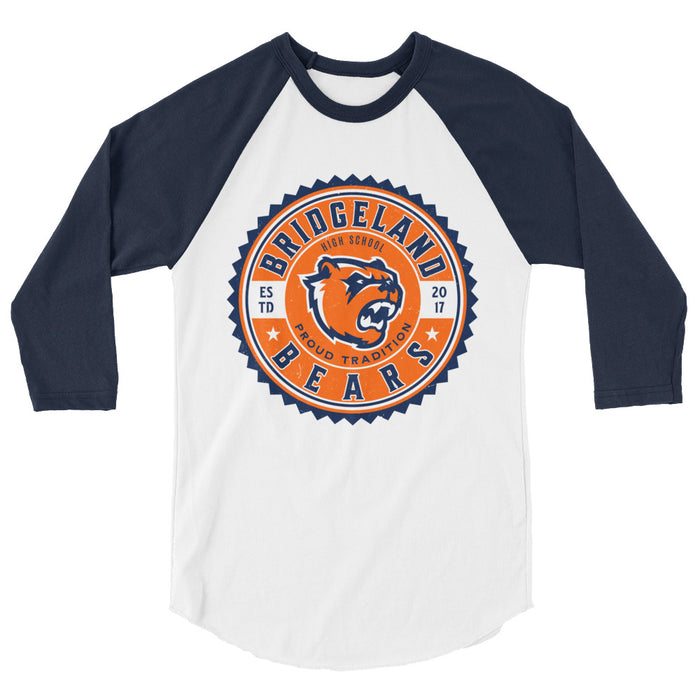 Bridgeland High School Bears Unisex 3/4 sleeve Raglan T-shirt 203
