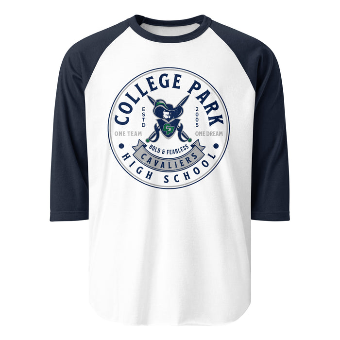 College Park High School Cavaliers Unisex 3/4 sleeve Raglan T-shirt 215