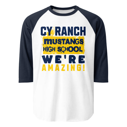 Cypress Ranch High School Mustangs Unisex 3/4 sleeve Raglan T-shirt 231