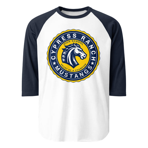 Cypress Ranch High School Mustangs Unisex 3/4 sleeve Raglan T-shirt 216