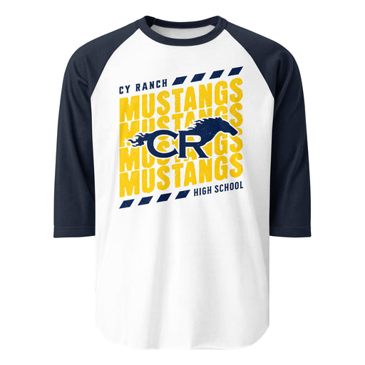 Cypress Ranch High School Mustangs Unisex 3/4 sleeve Raglan T-shirt 223
