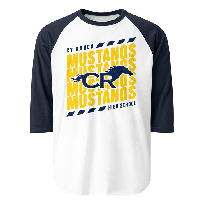 Cypress Ranch High School Mustangs Unisex 3/4 sleeve Raglan T-shirt 223
