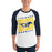 Man wearing Cypress Ranch High School Mustangs Unisex 3/4 sleeve Raglan T-shirt 223