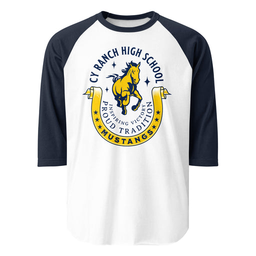 Cypress Ranch High School Mustangs Unisex 3/4 sleeve Raglan T-shirt 229