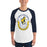 Man wearing Cypress Ranch High School Mustangs Unisex 3/4 sleeve Raglan T-shirt 229