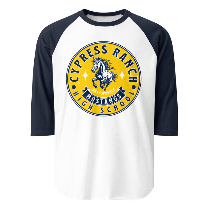 Cypress Ranch High School Mustangs Unisex 3/4 sleeve Raglan T-shirt 215