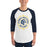 Man wearing Cypress Ranch High School Mustangs Unisex 3/4 sleeve Raglan T-shirt 227