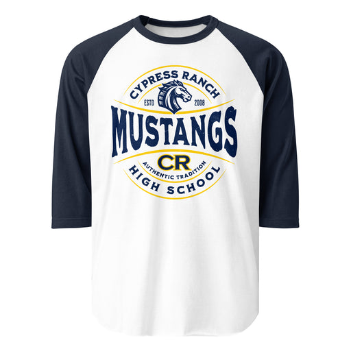 Cypress Ranch High School Mustangs Unisex 3/4 sleeve Raglan T-shirt 218