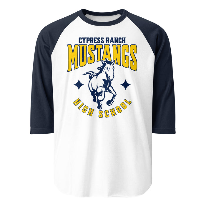 Cypress Ranch High School Mustangs Unisex 3/4 sleeve Raglan T-shirt 213