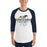 Man wearing Cypress Ranch High School Mustangs Unisex 3/4 sleeve Raglan T-shirt 217