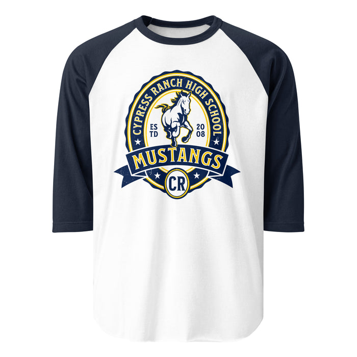 Cypress Ranch High School Mustangs Unisex 3/4 sleeve Raglan T-shirt 212