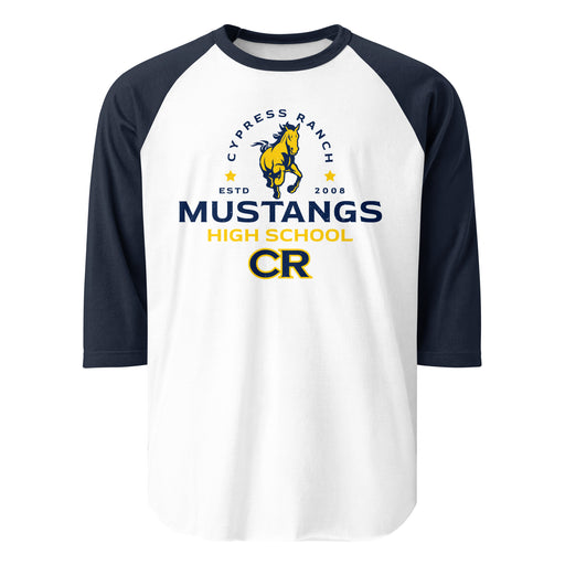 Cypress Ranch High School Mustangs Unisex 3/4 sleeve Raglan T-shirt 222