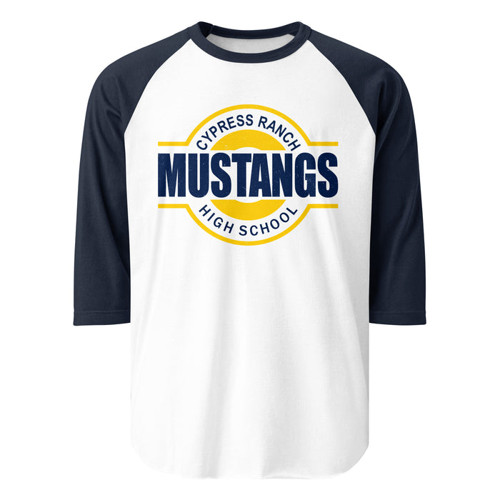 Cypress Ranch High School Mustangs Unisex 3/4 sleeve Raglan T-shirt 011
