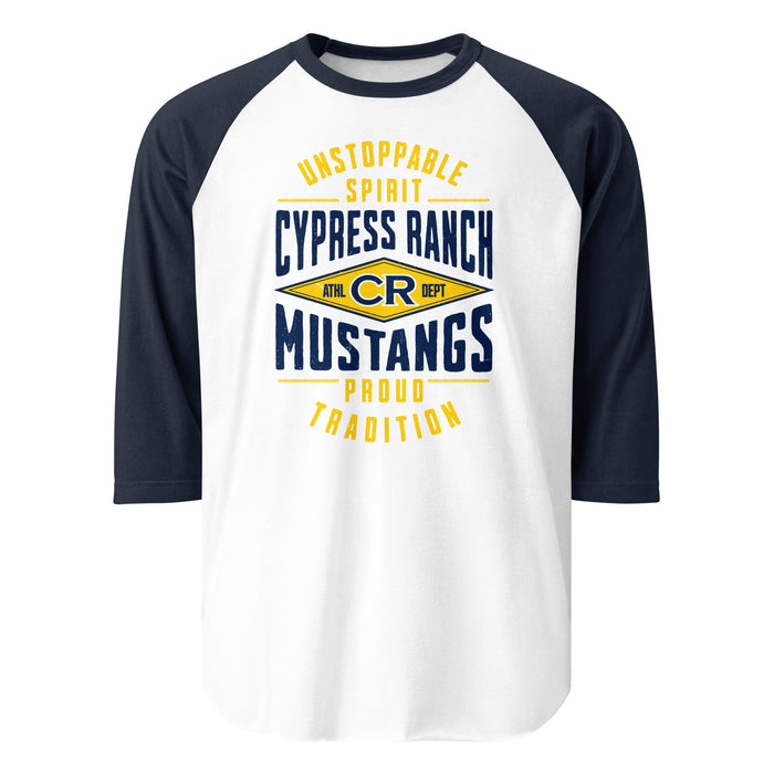 Cypress Ranch High School Mustangs Unisex 3/4 sleeve Raglan T-shirt 210
